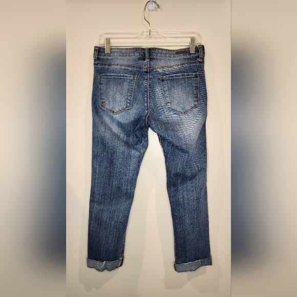 KUT from The Kloth Raw Hem Distressed Capri Cropped Peddle Pusher Jean Size 4 - Picture 3 of 14